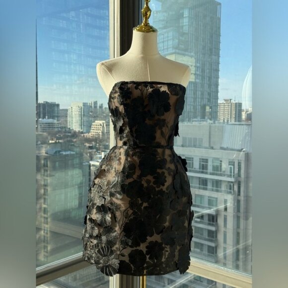 🆕 BRONX & BANCO 🧿 NWOT Jasmine Maraya Black Lace Up Mini Dress, Sz M US 6 - Picture 5 of 16